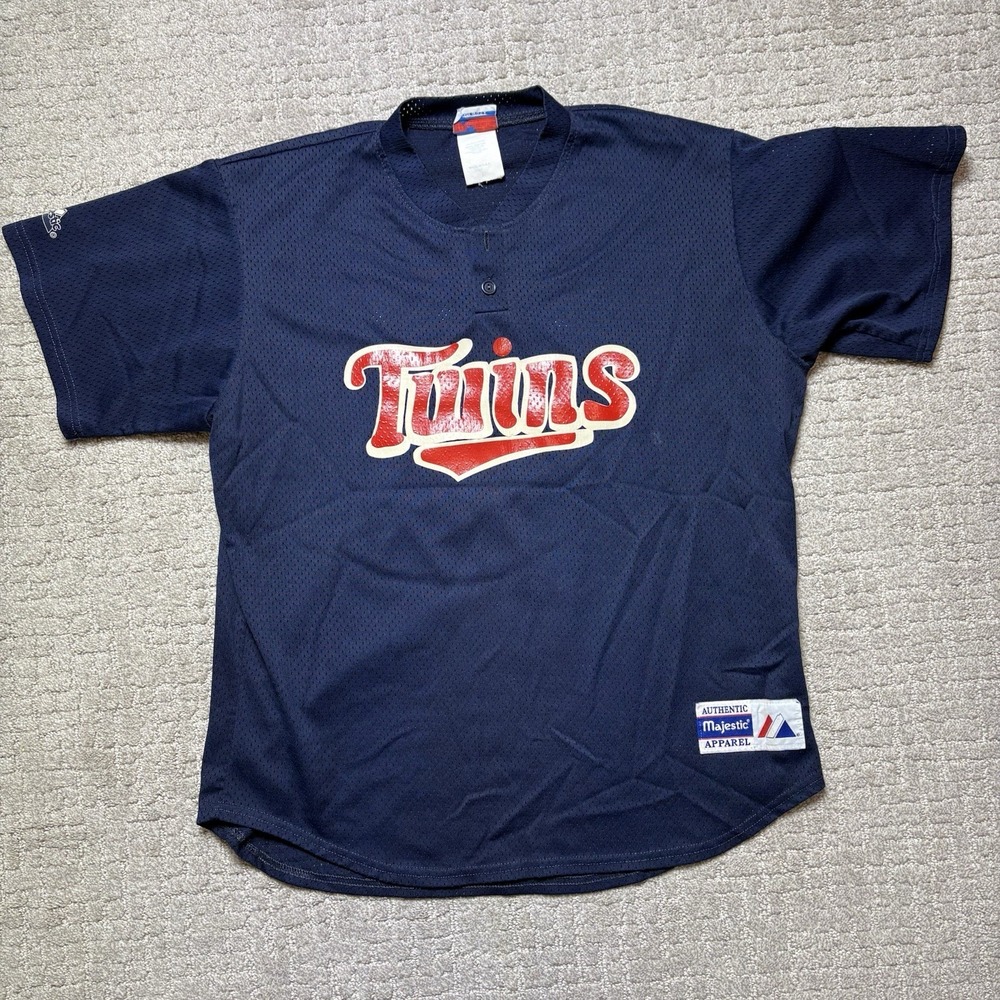 Vintage Minnesota Twins  Majestic Made in USA Size L  Pullover Mesh Jersey